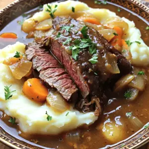 To make a great pot roast, you need a few key ingredients. Start with a 3-4 lbs beef chuck roast. This cut is perfect for slow cooking and becomes tender. You will also need 4 cups of beef broth to keep the meat juicy. For flavor, add 4 large carrots, 2 large onions, and 4 cloves of minced garlic. Don’t forget 2 tablespoons of olive oil for searing and 2 tablespoons of Worcestershire sauce for that rich umami taste. Season with salt, pepper, 1 tablespoon of fresh thyme leaves, and 2-3 bay leaves.