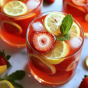 To make the best strawberry sweet tea, you need a few key ingredients. First, use 4 cups of water and 4 black tea bags. These create the base of the drink. Next, add 1 cup of fresh strawberries, hulled and sliced. The strawberries give the tea its fruity flavor. You also need 1/2 cup of sugar, but feel free to adjust this to taste. Lastly, include 1 tablespoon of fresh lemon juice for a bright note. This simple mix makes a delightful homemade strawberry sweet tea.