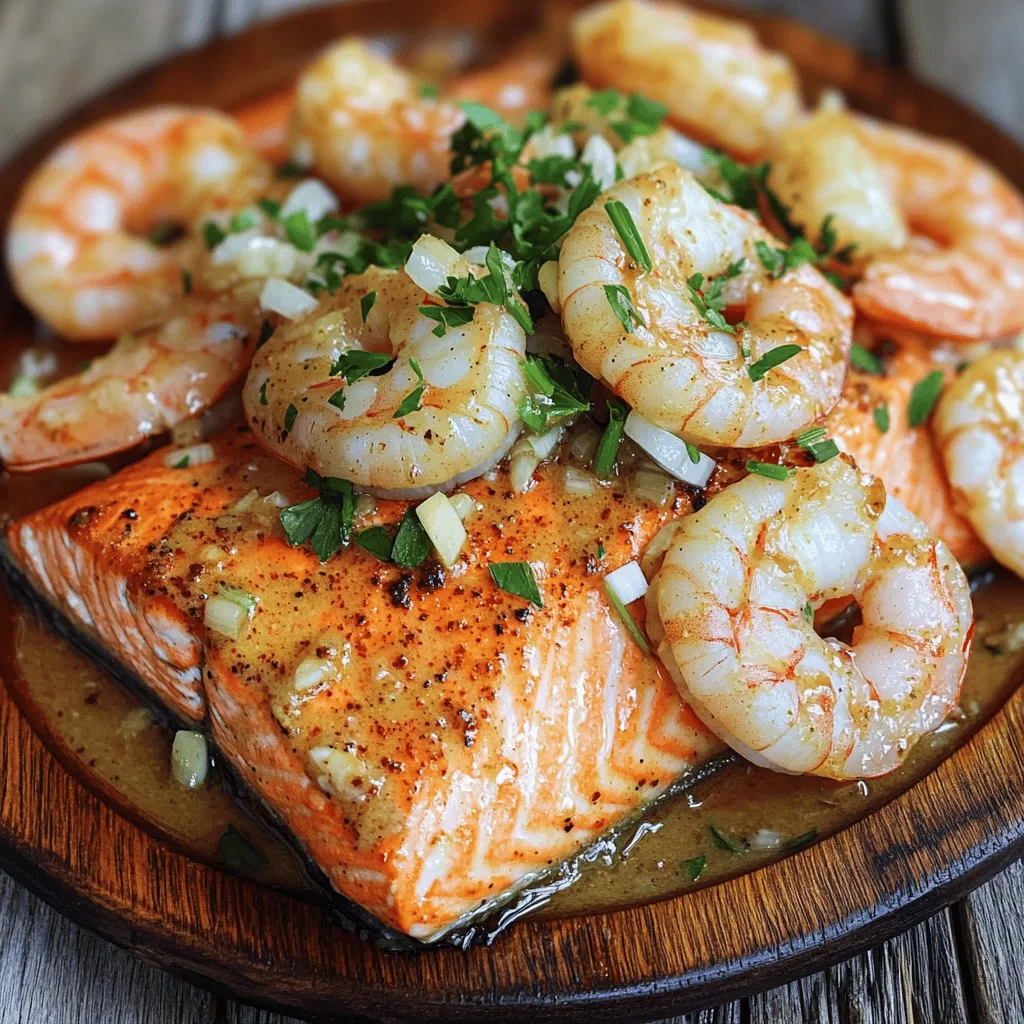 For a great Cajun salmon recipe, you need fresh seafood and bold spices. First, choose two salmon fillets, each about six ounces. You also need eight large shrimp, peeled and deveined. These seafood ingredients are key to making this dish shine.