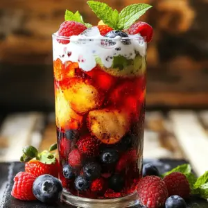 To make a tasty Berry Italian Cream Soda, you need a few key ingredients. The main stars are the mixed berries, which include strawberries, blueberries, and raspberries. You need 1 cup of these berries. They bring a burst of flavor that makes the drink special.