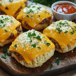 To make garlic parmesan cheeseburger bombs, you need simple, tasty ingredients. Start with one pound of ground beef. This will be the base of your bombs. Next, grab one cup of shredded cheddar cheese. This cheese adds a rich, creamy texture. You also need half a cup of grated Parmesan cheese for a salty kick.