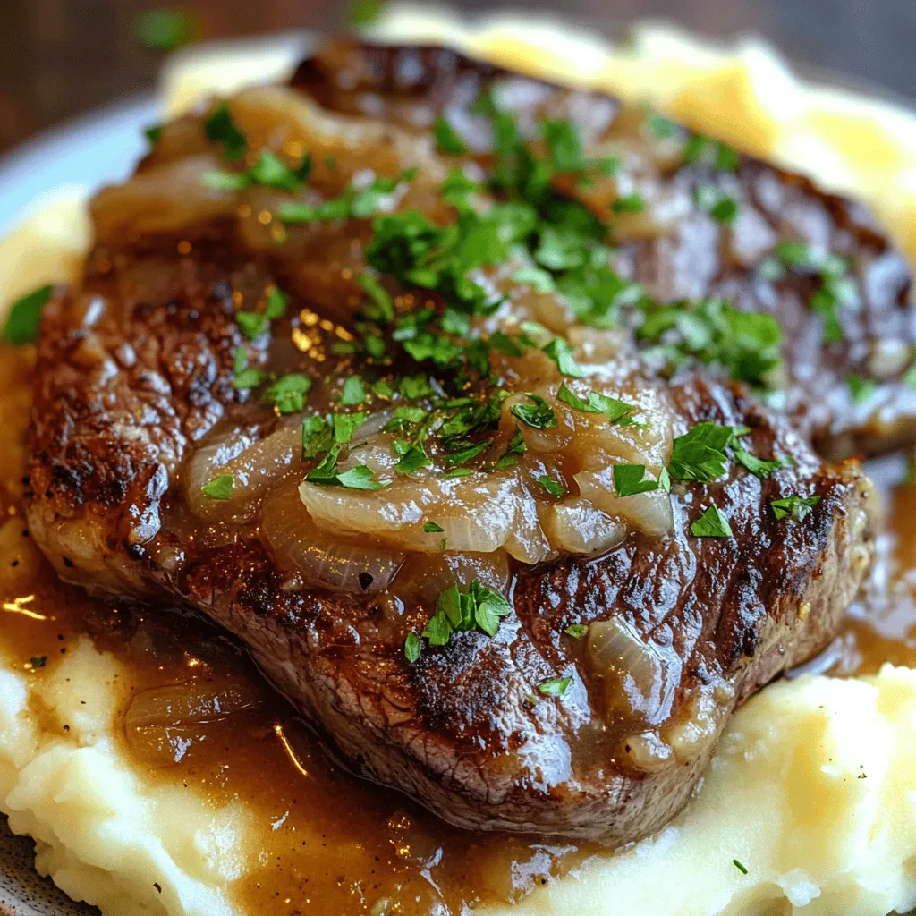 To create a great onion gravy smothered steak, you need the right ingredients. The backbone of this dish is the meat. I recommend using ribeye or sirloin steaks. They have the right amount of fat and flavor. These cuts make the steak juicy and tender.