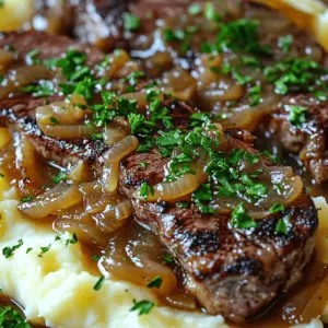 To create a great onion gravy smothered steak, you need the right ingredients. The backbone of this dish is the meat. I recommend using ribeye or sirloin steaks. They have the right amount of fat and flavor. These cuts make the steak juicy and tender.
