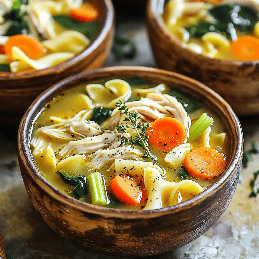 Chicken noodle soup is a warm hug in a bowl. The main chicken noodle soup ingredients include chicken, broth, and noodles. You need 1 pound of boneless, skinless chicken breasts. This choice keeps the soup light and healthy. Next, use 6 cups of low-sodium chicken broth. This broth brings all the flavors together.
