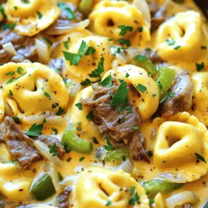 Savory cheesesteak tortellini combines rich flavors. You need fresh ingredients for the best taste. Here are the key components: