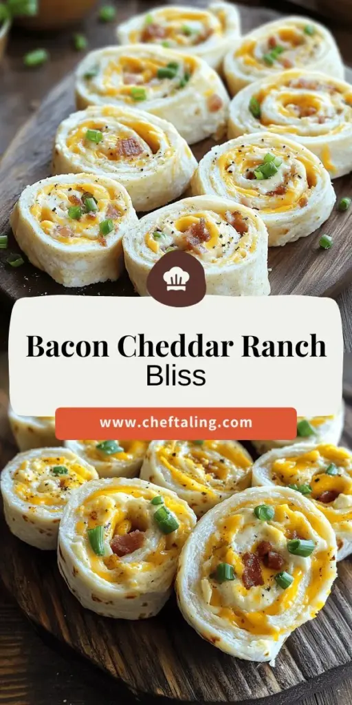 Elevate your snacking with Bacon Cheddar Ranch Pinwheels, the ultimate crowd-pleaser! These delightful bites mix creamy cheese, crispy bacon, and zesty ranch, perfect for parties and gatherings. Easy to prepare and customizable, they are a hit for any occasion. Discover how to make these tasty snacks and impress your friends at your next event. Click through for the full recipe and bring these delicious pinwheels to your table today!