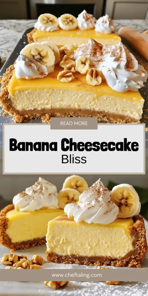 Indulge in the ultimate dessert delight with this irresistible banana cheesecake recipe! Discover how ripe bananas elevate the creamy flavor, while key tips ensure your cheesecake bakes perfectly every time. From choosing the right cream cheese to creative variations like chocolate or tropical flavors, this guide has everything you need. Get ready to impress at your next gathering—click through to explore the full recipe and unlock the secrets to making this yummy banana cheesecake!