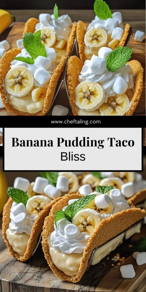 Elevate your dessert game with irresistible banana pudding tacos! These fun treats combine the classic flavors we love in a unique crispy shell filled with creamy banana pudding. Discover key ingredients, helpful preparation tips, and creative topping ideas to impress your friends and family. Don't miss out on the full recipe for this delightful dessert – click through now to explore and get ready to create an unforgettable treat!
