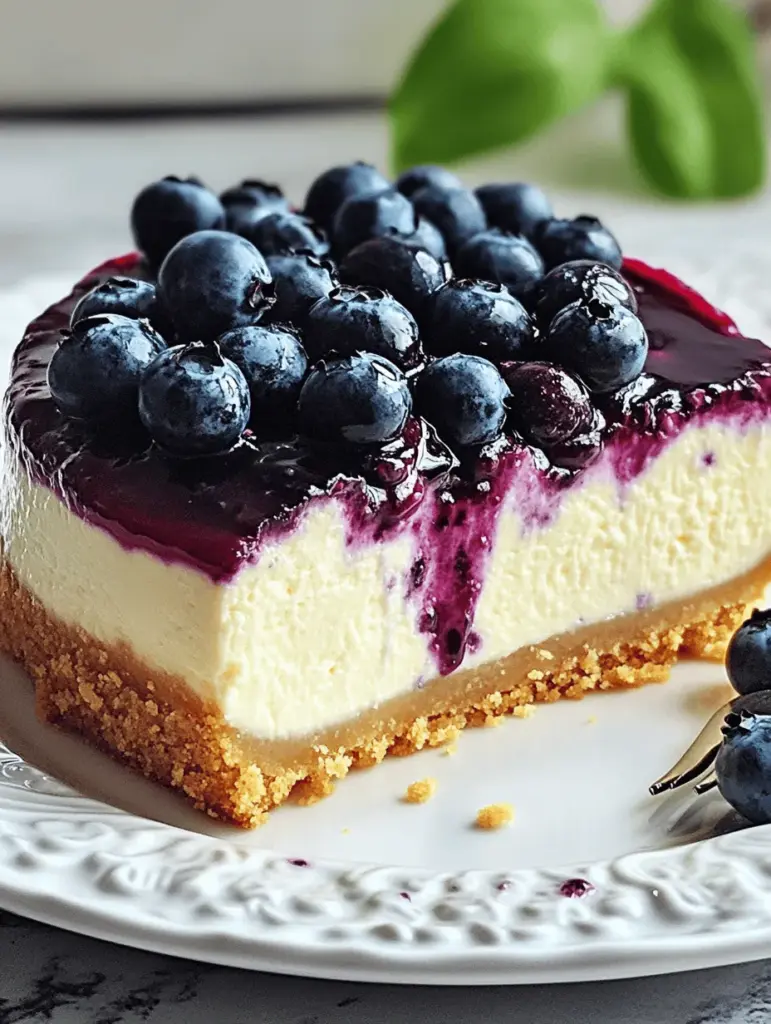 Satisfy your sweet tooth with the creamy delight of the best blueberry cheesecake! This decadent dessert features a velvety smooth cheesecake filling paired with a luscious blueberry topping that bursts with flavor. Perfect for any occasion, whether it's a family gathering or a special celebration. Discover how to create this irresistible treat that's sure to impress your guests and leave them wanting more. Dive into dessert bliss today!