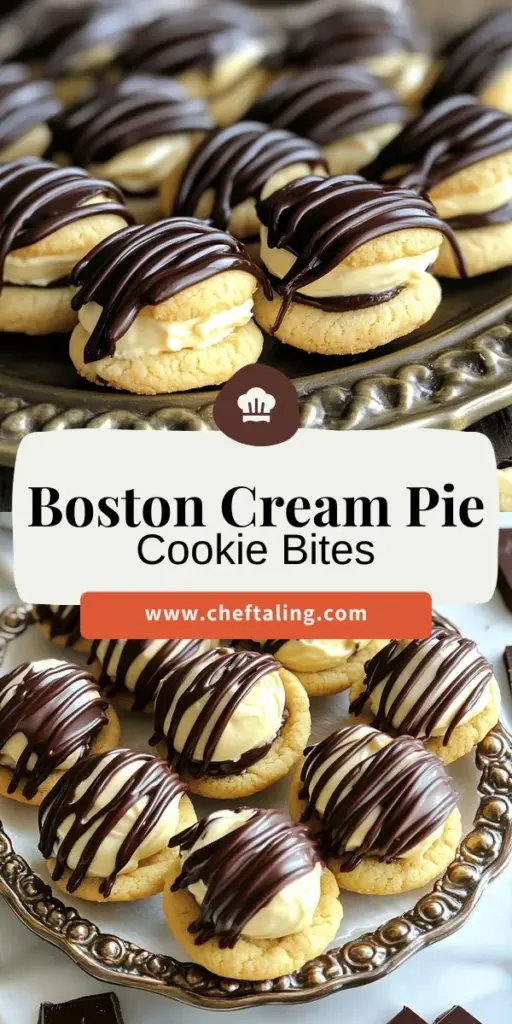Indulge in the delightful flavors of Easy Boston Cream Pie Cookie Bites! These bite-sized treats combine soft cookie dough with rich vanilla pastry cream and a glossy chocolate ganache, perfect for parties or cozy nights in. Learn how to make these simple yet tasty cookies with our easy step-by-step recipe. Click through to discover the full ingredients and tips to impress your friends and family with this delicious dessert!