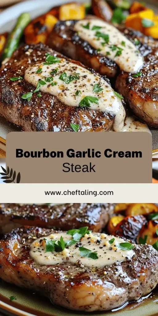Elevate your dinner with this Savory Steak with Bourbon Garlic Cream Sauce that will impress any guest! Enjoy tender ribeye steaks topped with a rich, creamy bourbon sauce, crafted with simple ingredients. This recipe includes essential cooking tips, ideal sides, and serving suggestions to create a gourmet experience at home. Ready to make your mealtime special? Click through for the full recipe and start cooking today!