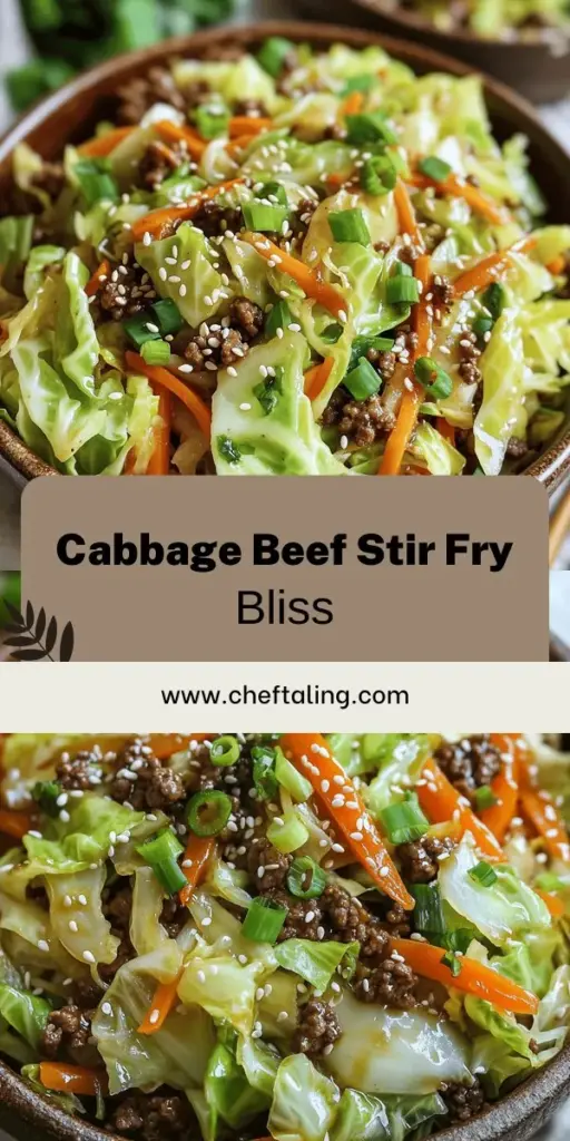 Discover a delicious and easy Low-Carb Cabbage and Beef Stir Fry that fits perfectly into your low-carb lifestyle. With just a handful of fresh ingredients like tender ground beef, crunchy cabbage, and aromatic spices, this recipe is quick to prepare and packed with flavor. Perfect for busy weeknights, it’s customizable with your favorite proteins and veggies. Click to explore the full recipe and enjoy a satisfying meal that’s both nutritious and low in carbs!