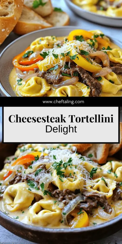 Satisfy your cravings with Savory Cheesesteak Tortellini in Creamy Provolone Sauce, the ultimate comfort dish! This easy one-pot recipe features cheesy tortellini, tender beef, and fresh veggies, all coated in a rich, creamy sauce. Perfect for a quick weeknight meal, you can customize it with your favorite toppings and pasta shapes. Ready to elevate your dinner game? Click through to discover the full recipe and bring this delicious dish to your kitchen!