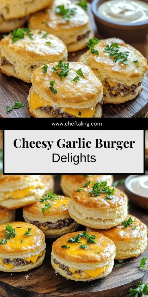 Discover the ultimate snack idea with Garlic Parmesan Cheeseburger Bombs that combine delicious flavors in one bite! Easy to make and perfect for game days or cozy nights, these cheesy bites are filled with juicy ground beef, melted cheddar, and a hint of garlic. Ideal for sharing with friends, this recipe is customizable for all tastes. Click through to explore the full recipe and impress your guests with these tasty treats!