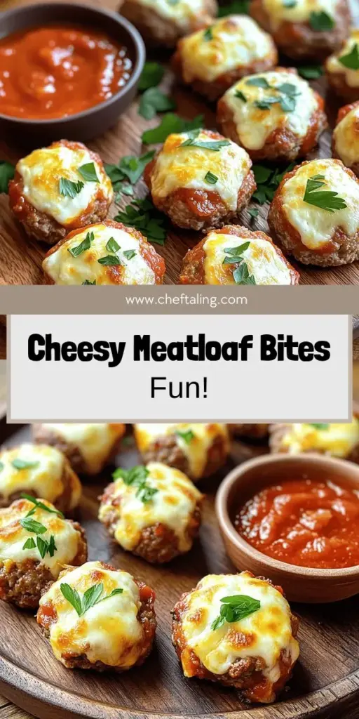 Looking for a snack that’s both fun and flavorful? Try Cheesy Stuffed Meatloaf Bites! This easy recipe combines ground beef, pork, and gooey cheese for a delicious treat perfect for gatherings or family dinners. Customize them to suit any diet and impress your guests with fun shapes and dipping sauces. Don’t miss out on these tasty bites—click through for the full recipe and discover how to make this snack a hit at your next event!