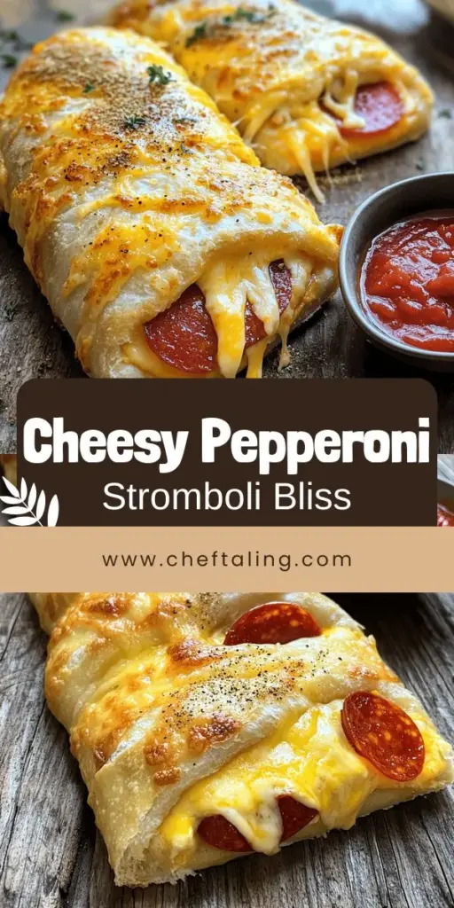 Savor the delightful flavors of cheese and pepperoni stromboli with this irresistible recipe! Learn how to craft a flaky crust and fill it with gooey cheese and savory pepperoni, along with tips for perfect baking. Discover fun variations and tasty dips like homemade marinara to elevate your meal. Perfect for any occasion, this dish is a hit for the whole family! Click to explore the full recipe and start your stromboli adventure today!