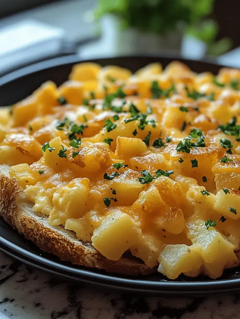 Start your day with a delicious Cheesy Potato Egg Scramble! This hearty breakfast combines crispy potatoes, flavorful seasonings, and creamy cheese with scrambled eggs for a satisfying meal. Perfect for busy mornings or leisurely brunches, it's easy to customize with your favorite veggies or proteins. Discover how to create this comfort food dish that the whole family will love. Pin this recipe for your next breakfast adventure!