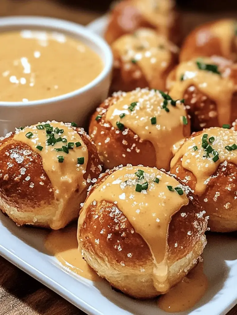 Indulge in the ultimate snack with these cheesy pretzel bites paired with a rich, velvety cheddar sauce! Perfect for game days, movie nights, or any gathering, these bite-sized treats are incredibly easy to make and will satisfy your cravings. The warm, soft pretzel bites are coated in buttery goodness and complemented by a creamy cheese dip that takes them to the next level. Try this delicious recipe and elevate your snacking experience!