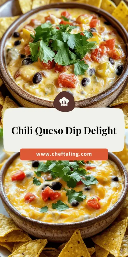 Elevate your next party with creamy chili queso dip, the ultimate crowd-pleaser! This flavorful snack features a delicious blend of cheddar, cream cheese, and spices, perfect for dipping with tortilla chips. Easy to customize, you can add heat or unique ingredients for your own twist. With a simple step-by-step recipe, you’ll impress your guests in no time. Click through to discover the full recipe and make your gatherings memorable!