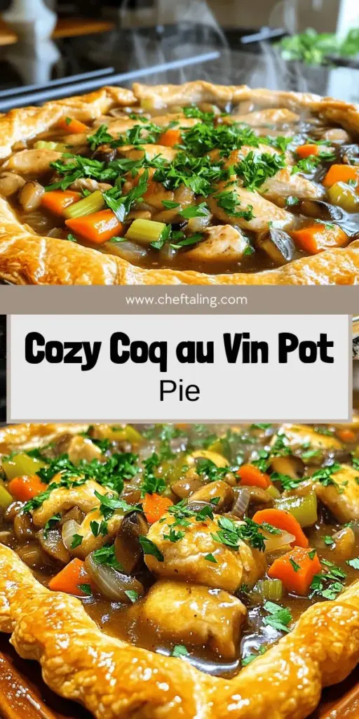 Warm up your cozy nights with a savory Coq au Vin Pot Pie that's packed with tender chicken, rich wine flavors, and fresh veggies all enveloped in a flaky crust. This comforting dish is perfect for chilly evenings, and in our guide, you'll find essential ingredients and simple preparation tips to achieve mouthwatering results. Click through to explore the full recipe and make this delicious pot pie a winter favorite in your home!