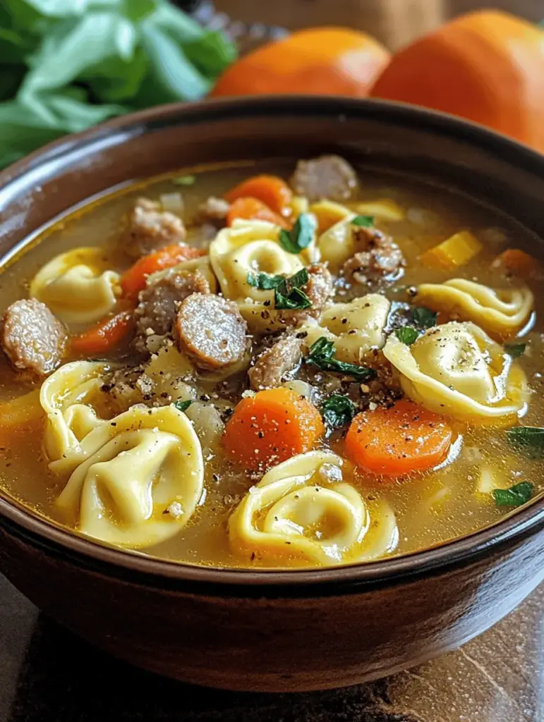 Warm up with this Cozy Sausage Tortellini Soup, a hearty recipe perfect for any season! Packed with flavorful sausage, tender tortellini, and fresh veggies, this comforting dish is not only delicious but also quick to prepare. It's the ideal weeknight dinner or a meal prep option that will satisfy your cravings. Discover how to whip up this flavorful soup that’s sure to become a family favorite. Try it today for a bowl of warmth!