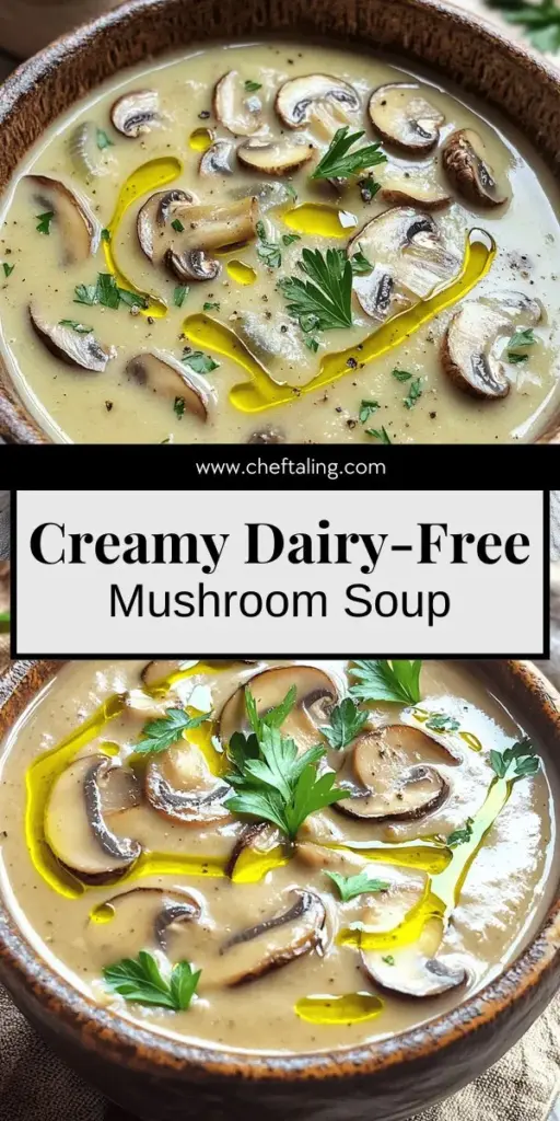 Craving a cozy, creamy soup that’s quick and dairy-free? Discover the delightful flavors of this quick and creamy mushroom soup without dairy. With just a few simple ingredients like mixed mushrooms, almond milk, and fresh herbs, you can whip up a bowl of comfort in no time. Perfect for busy nights, this healthy recipe is packed with nutrients and can be customized to your taste. Click through to explore the full recipe and start cooking your delicious soup today!