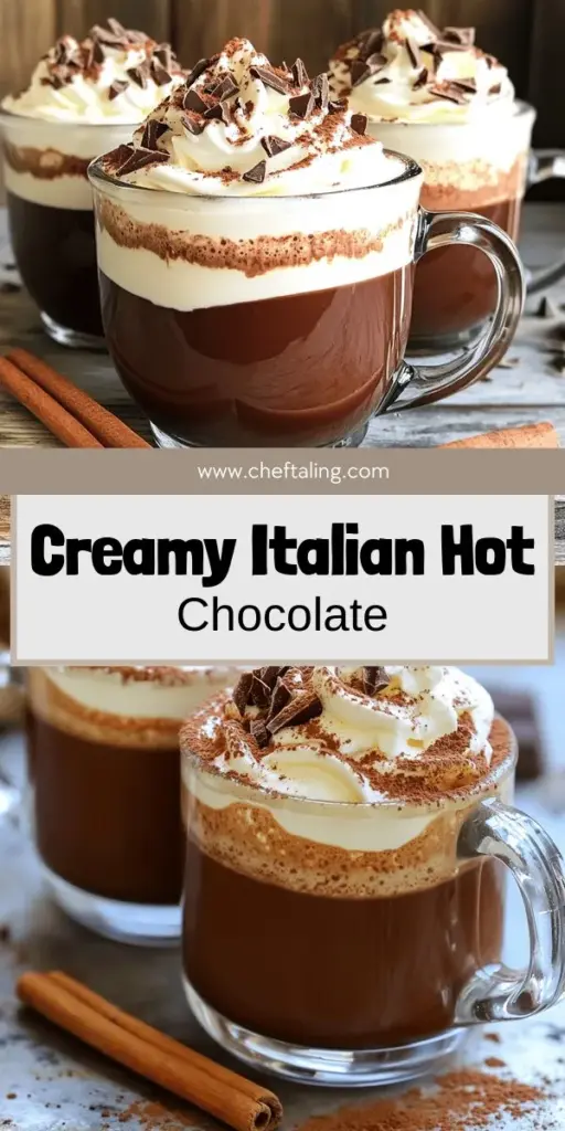 Indulge in the warmth of authentic Italian hot chocolate, a rich and creamy delight perfect for any occasion. Follow our simple guide to create this luxurious drink at home using high-quality dark chocolate, whole milk, and heavy cream. Discover tips for enhancing flavors, fun variations, and the best toppings for a delightful experience. Click through to explore the full recipe and elevate your hot chocolate game today!