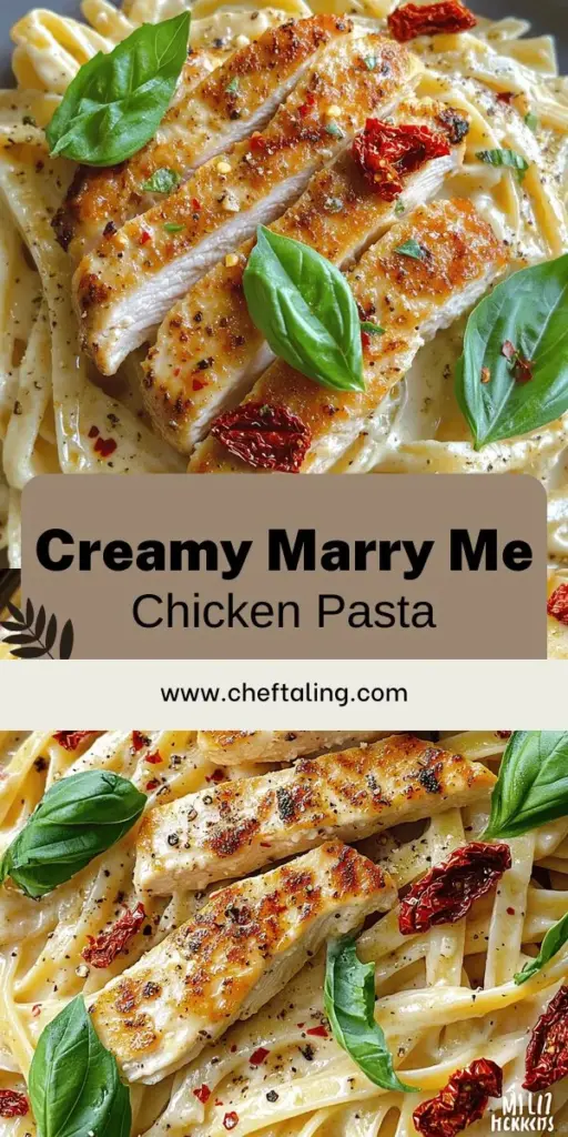 Impress your loved ones with the stunning Marry Me Chicken Pasta, a dish bursting with creamy sun-dried tomato flavor and tender chicken! This easy recipe will guide you through selecting the best chicken, pasta, and seasonings to create a delightful meal perfect for date nights or family dinners. Ready to elevate your cooking? Click through to explore the full recipe and make this creamy delight that everyone will rave about!