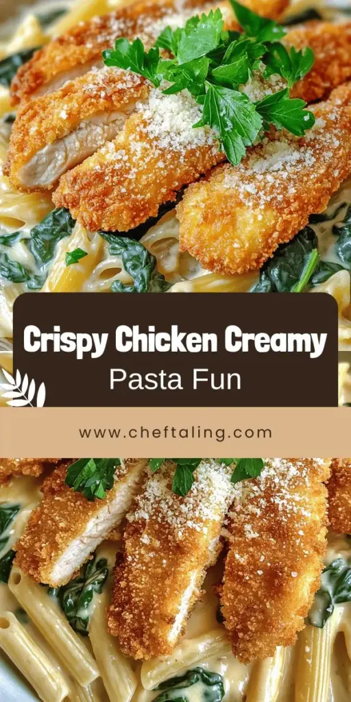 Satisfy your cravings with this crispy chicken with creamy pasta recipe, the perfect blend of juicy chicken and rich flavors! This delightful meal idea is easy to prepare and sure to impress. Discover key ingredients, cooking techniques, and helpful tips for achieving the perfect crispy texture and creamy sauce. Ready to elevate your dinner game? Click through to explore the full recipe and bring this delicious dish to your table!
