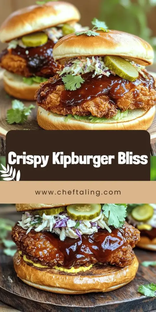 Elevate your dinner game with the Sticky Crispy Kipburger, a flavor-packed delight that's easy to whip up! This mouthwatering recipe features juicy chicken marinated in buttermilk, perfectly crispy coating, and delicious toppings like coleslaw and pickles. Learn all the tips and tricks to make this burger a standout meal. Dive into the recipe and discover how to create your own culinary masterpiece at home today!