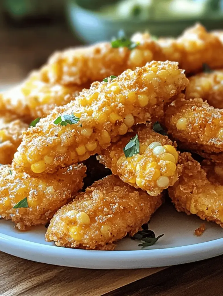 Discover the ultimate summer snack with Fried Corn on the Cob Delight! This easy recipe transforms fresh corn into a crispy, flavorful treat that's perfect for backyard barbecues and family gatherings. With a golden, crunchy exterior and sweet, juicy kernels, it's sure to be a hit with everyone. Learn how to elevate your sweet corn experience and make lasting summer memories. Don't miss out on this delicious twist on a classic favorite!