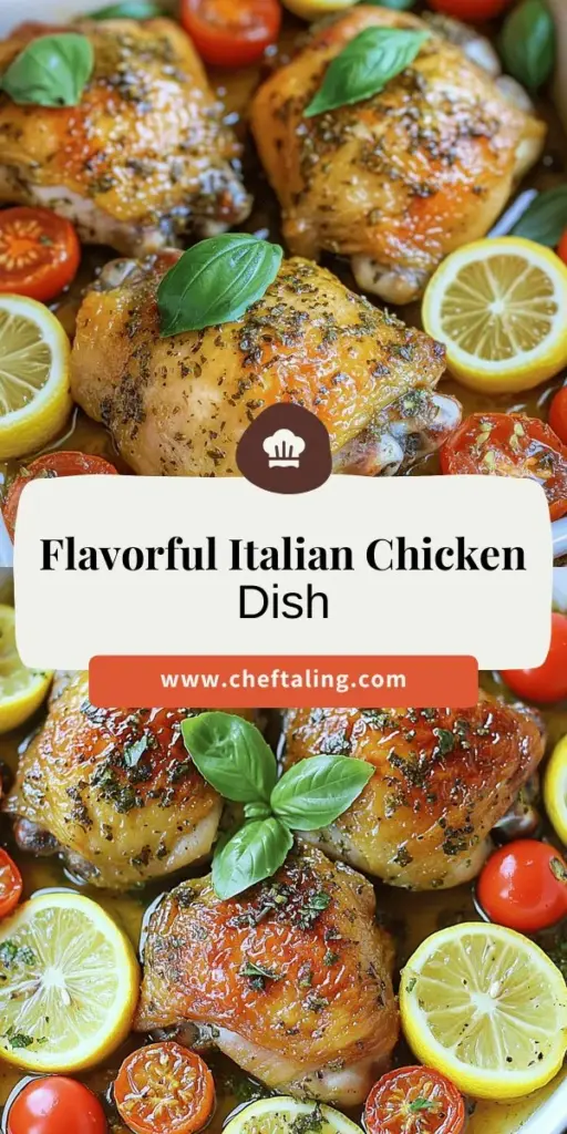 Elevate your dinner with this delicious Italian Baked Chicken recipe! Easy to make, it features juicy chicken thighs marinated in zesty herbs and bright flavors. This dish is perfect for impressing family and friends with minimal effort. Discover the essential ingredients, cooking tips, and perfect side dishes that complement this Italian classic. Don’t miss out on creating a flavorful meal—click through to explore the full recipe now!