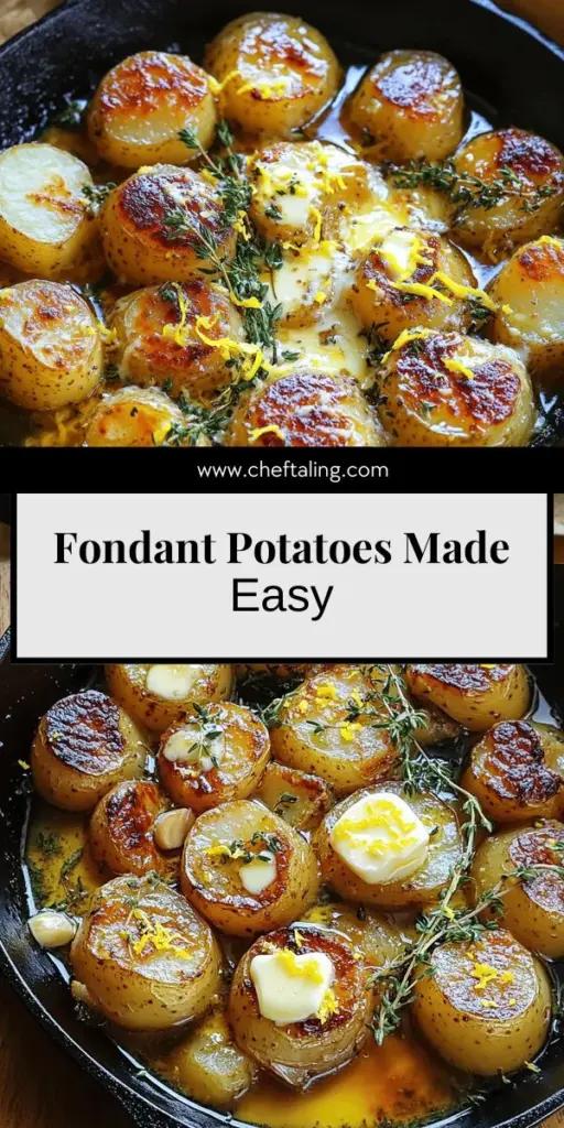 Experience the gourmet delight of fondant potatoes with our easy recipe that will impress at any dinner! These creamy, rich potatoes are seared to perfection, creating a crispy outside and soft inside. Learn the essential ingredients, step-by-step instructions, and chef tips to get the ideal texture. Perfect for pairing with meats, veggies, or on their own, fondant potatoes are a must-try. Click through to explore the full recipe and elevate your cooking!