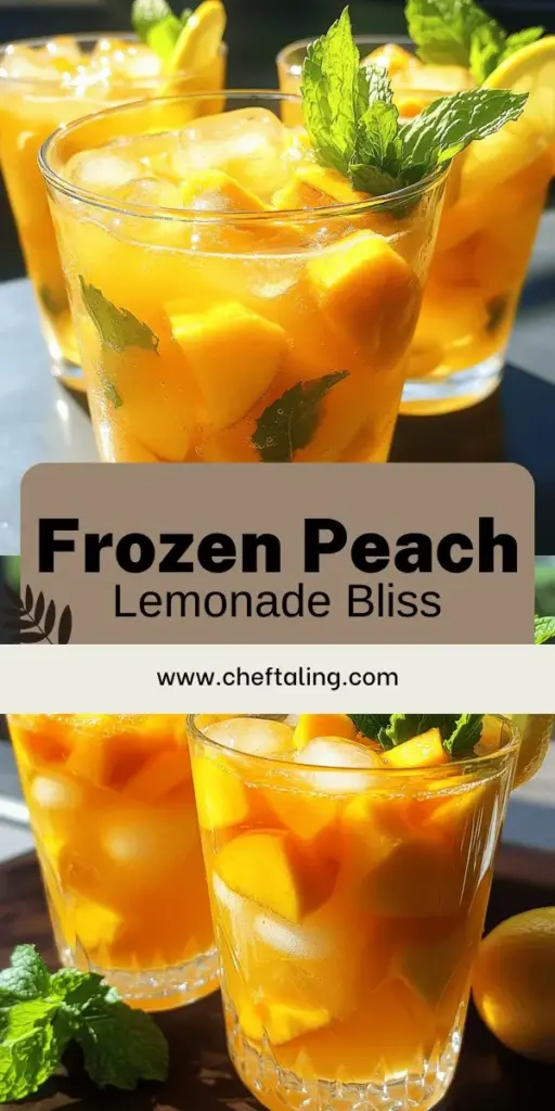 Beat the heat with the easiest frozen peach lemonade recipe that’s sure to become your go-to summer drink! This refreshing blend of juicy peaches and zesty lemons is simple to make with just a few ingredients. Enjoy it as a slushie or add your favorite fruits and herbs for a unique twist. Click through for the full recipe and tips to impress your friends with this vibrant and cool beverage perfect for any occasion.
