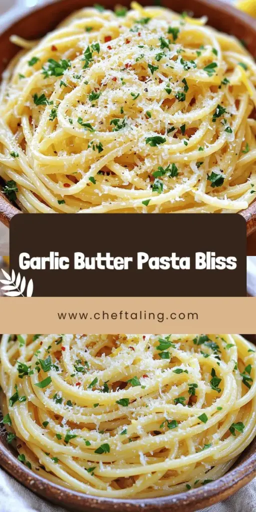 Savor the simplicity and richness of garlic butter pasta with this easy recipe! Perfect for any meal, this dish combines al dente pasta with a buttery garlic sauce, topped with fresh parsley and Parmesan cheese. Learn how to customize with veggies or proteins like shrimp for an extra boost. Dive into the full recipe today and discover how to create a delicious, comforting plate of garlic butter pasta that everyone will love! Click through to get started!
