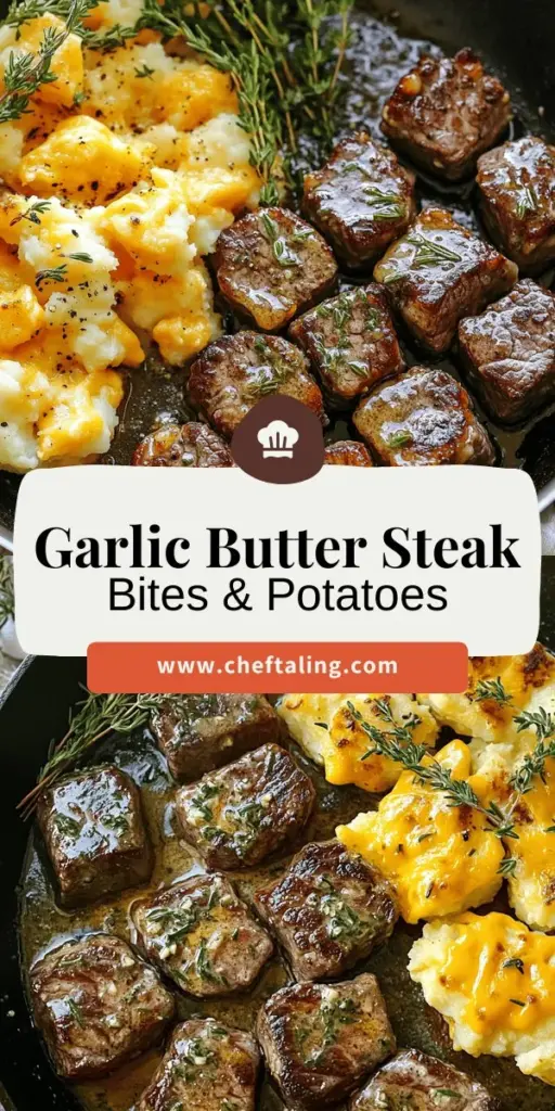 Take your dinner to the next level with these Savory Garlic Butter Steak Bites paired with Crispy Cheddar Potatoes! This delicious recipe combines tender steak with creamy, cheesy potatoes for a meal that’s both easy and impressive. Follow simple steps to achieve perfect flavor and texture. Ready to impress your family or guests? Click through to explore the full recipe and get cooking! Your taste buds will thank you!