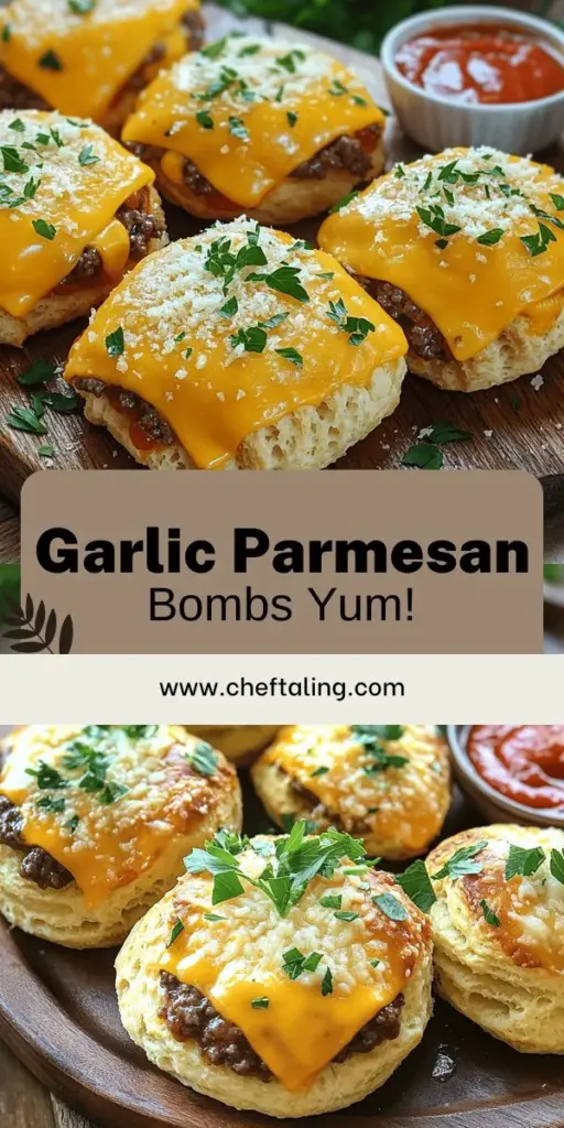 Indulge in the ultimate flavor experience with my Irresistible Garlic Parmesan Cheeseburger Bombs! These cheesy snacks combine juicy beef, melty cheese, and a burst of garlic goodness, making them perfect for parties or cozy movie nights. Ready to impress your guests? Explore my easy recipe, complete with cooking tips and delicious variations. Click through to discover how to make these mouthwatering bites that everyone will crave!