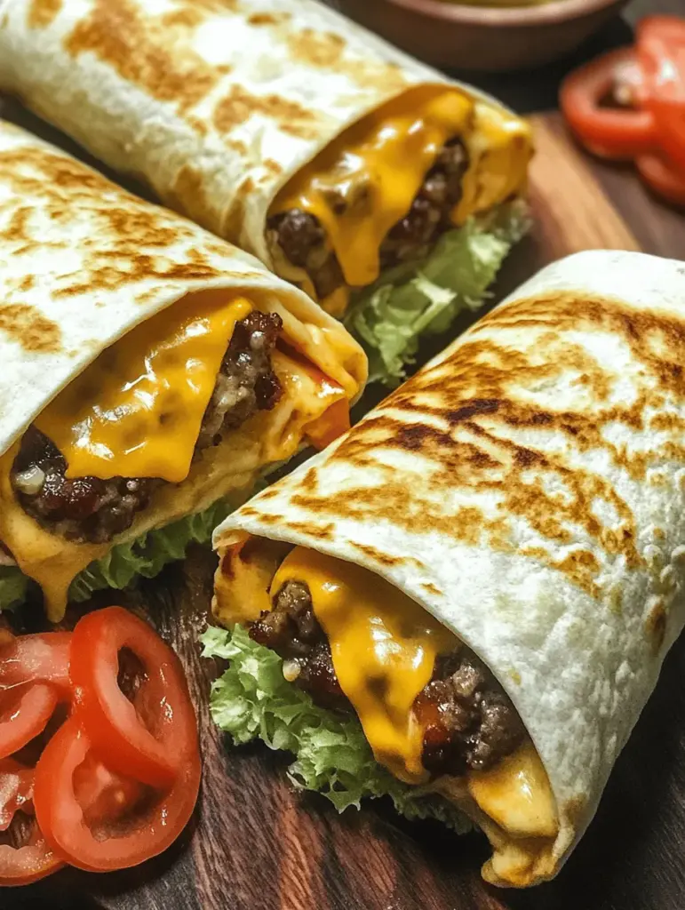 Discover the ultimate comfort food with these delicious Grilled Cheeseburger Wraps! Perfect for a quick weeknight dinner or a fun weekend meal, these wraps combine juicy beef, melted cheese, and your favorite toppings all rolled into a satisfying tortilla. Easy to make and packed with flavor, they’re sure to please the whole family. Try this simple recipe and elevate your burger game today! Perfect for grilling lovers and busy cooks alike.