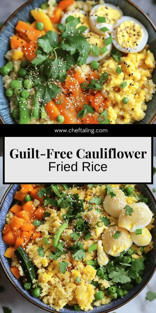 Looking for a delicious and healthy meal? Try this easy Cauliflower Fried Rice recipe that swaps out traditional rice for nutritious cauliflower, keeping it low-carb and full of flavor! You can customize it with your favorite veggies and proteins for a wholesome dish perfect for any weeknight. Ready to impress your taste buds? Click through to explore the simple steps and enjoy a guilt-free twist on a classic favorite!