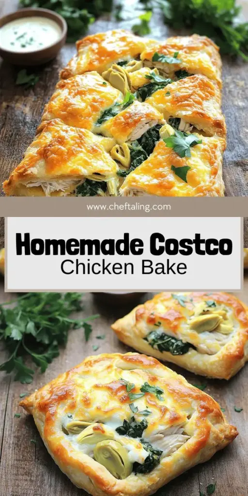 Craving a delicious Copycat Costco Chicken Bake? This easy recipe will have you enjoying that savory flavor at home in no time! Discover the essential ingredients and simple cooking steps, along with fun variations to customize your dish. Perfect for busy weeknights or family gatherings, this chicken bake is sure to impress. Click through to explore the full recipe and start your tasty adventure today!