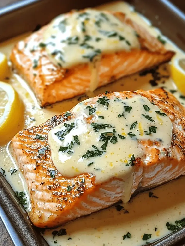 Discover the ultimate recipe for Easy Baked Salmon with Lemon Butter Cream Sauce! This delicious dish features tender salmon fillets baked to perfection and drizzled with a rich, tangy lemon butter cream sauce that elevates the flavors. Perfect for weeknight dinners or special occasions, this quick recipe is packed with nutritious ingredients and will impress your family or guests. Pin now to save this mouthwatering meal for your next culinary adventure!
