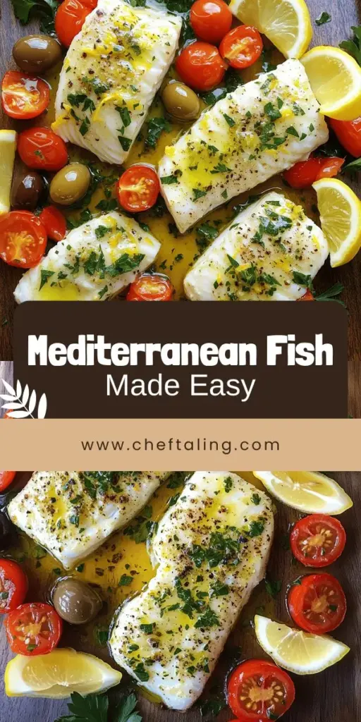Elevate your dinner with Mediterranean Baked Fish, a delicious and healthy dish perfect for any occasion! This recipe is packed with fresh ingredients like cod, lemon, and olives, and seasoned with zesty herbs for maximum flavor. Explore my blog post for easy steps to create a meal that supports your health while satisfying your taste buds. Don't miss out on this crowd-pleaser—click through for the full recipe and discover how simple it is to enjoy a Mediterranean delight!