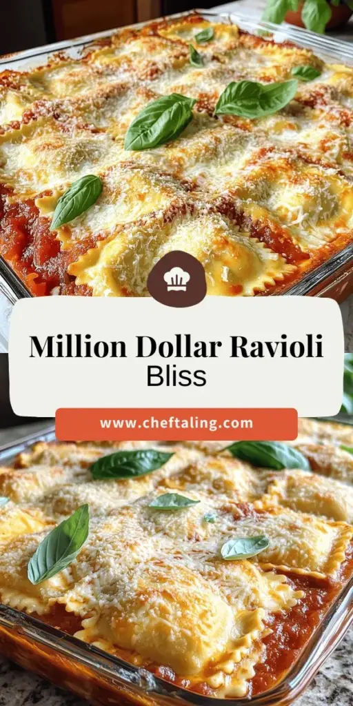 Craving an easy yet delicious dinner? Discover the Million Dollar Ravioli Casserole, a creamy and cheesy delight that will impress your family and friends! This recipe is packed with flavor, featuring layers of cheese ravioli, rich marinara, and a blend of cheeses. Perfect for weeknights or special occasions, this dish elevates dinner with minimal effort. Click to explore the full recipe and transform your next meal into a delightful experience!