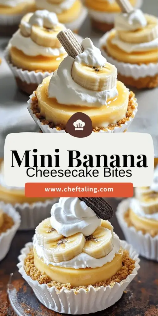 Discover the delicious world of mini desserts with my Irresistible Mini Banana Pudding Cheesecakes recipe. These bite-sized delights blend creamy cheesecake with the classic flavor of banana pudding, perfect for any gathering or a sweet treat at home. Simple ingredients make this recipe a breeze, and you can even customize it with fun variations. Click to explore the full recipe and impress your guests with these adorable desserts!