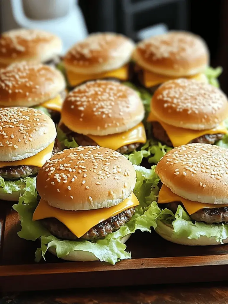 Discover the deliciousness of Mini Big Mac Cheeseburgers! These bite-sized delights are perfect for parties, game days, or a fun family meal. Made with juicy beef patties, special sauce, cheese, lettuce, and pickles, they capture all the flavors of the classic Big Mac in a smaller, more fun form. Easy to make and serve, these mini burgers are sure to be a hit. Try this tasty twist on a favorite and impress your guests!
