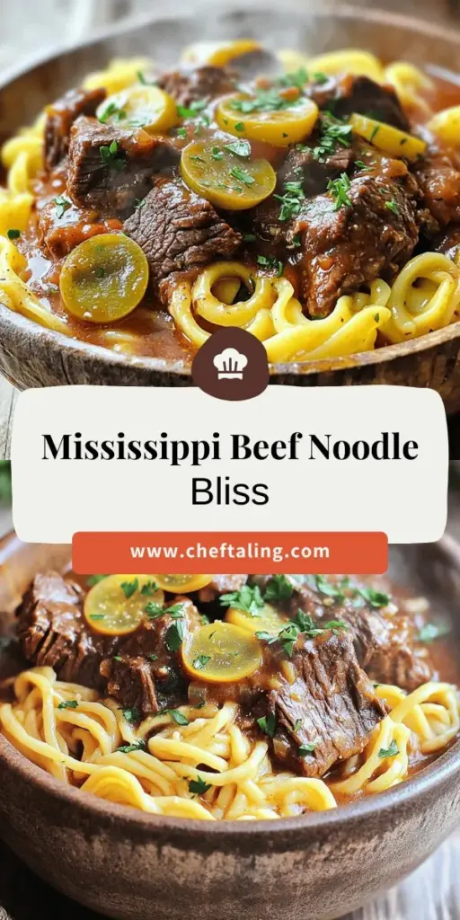 Indulge in the warmth of Southern comfort with my Savory Mississippi Beef Noodles Recipe! This easy dish features tender beef, zesty ranch dressing, and hearty egg noodles, making it perfect for any gathering. Discover key ingredients, step-by-step cooking tips, and ideas to elevate your meal. Ready to impress your family and friends with a delightful dinner? Click through for the full recipe and bring a taste of Mississippi to your table!