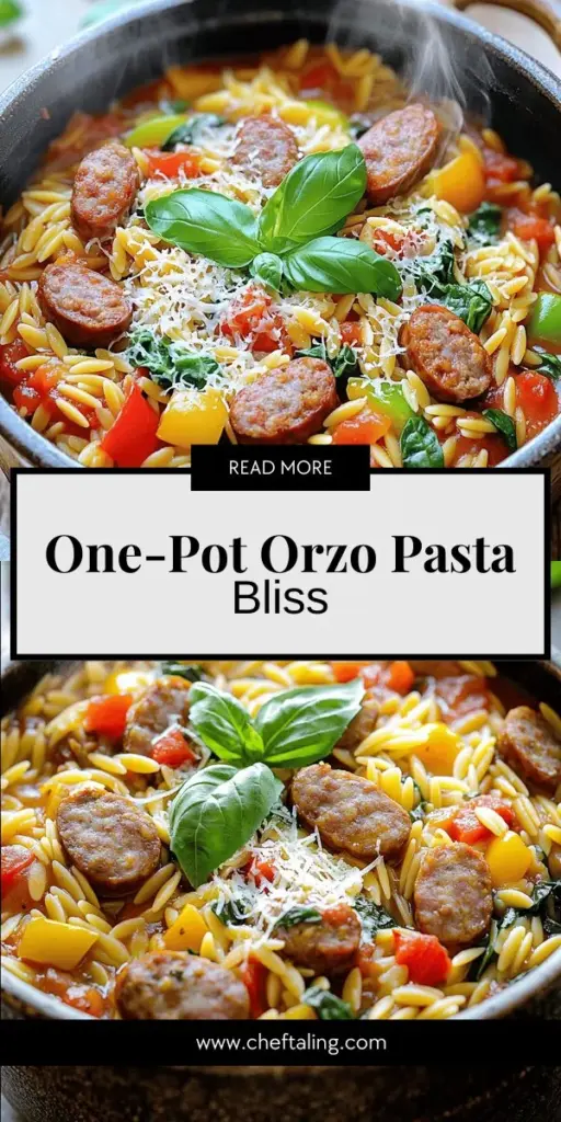 Make dinner a breeze with this One-Pot Italian Sausage and Orzo Pasta delight! This flavorful recipe combines savory Italian sausage, tender orzo, and fresh vegetables for a comforting meal that's easy to prepare. Discover tips for cooking the perfect orzo, seasoning, and how to customize it with your favorite veggies or spices. Ready to make a dish that your family will love? Click through to explore the full recipe and start cooking today!