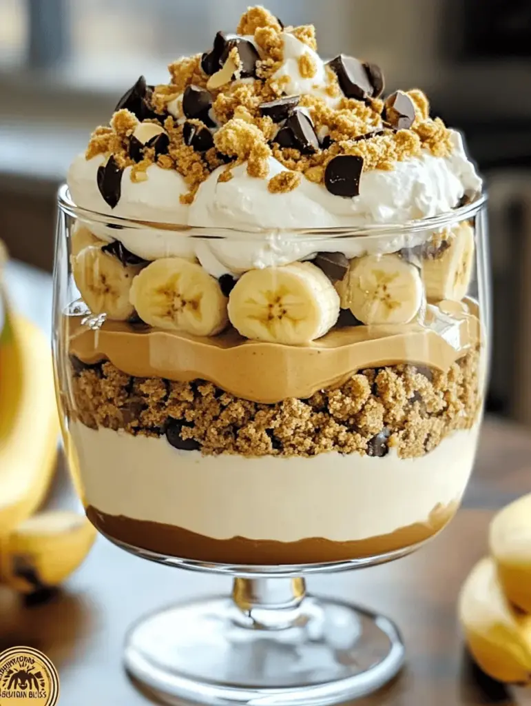Indulge in the ultimate Peanut Butter Banana Bliss Trifle, a heavenly layered dessert that combines creamy peanut butter, sweet bananas, and rich whipped cream. Perfect for any occasion, this easy-to-make treat will satisfy your sweet tooth and impress your guests. Layered to perfection, it's not just delicious but visually stunning too! Discover this delightful recipe and elevate your dessert game with a tasty twist on classic flavors.