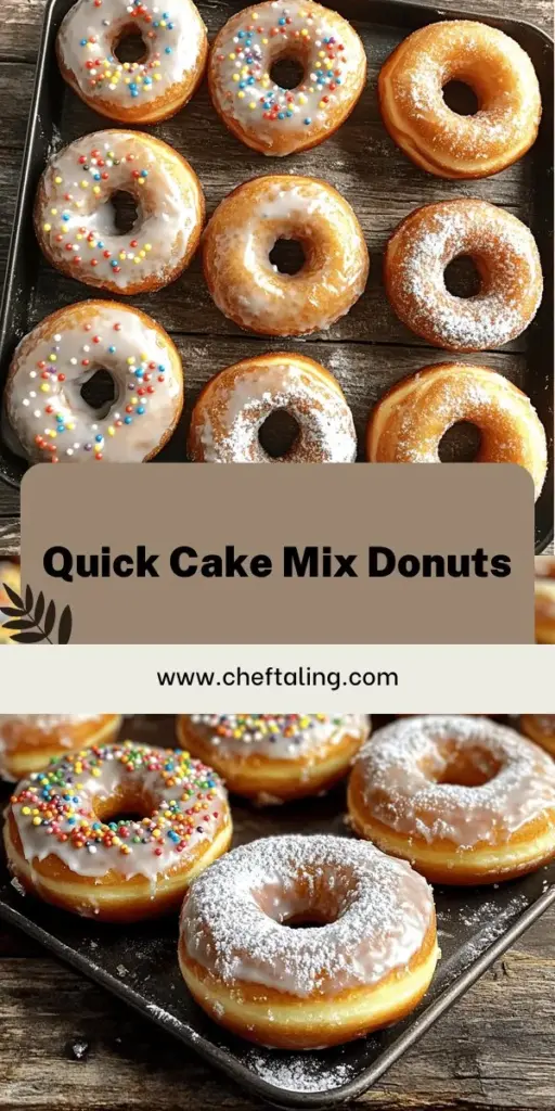 Delight in the sweetness of homemade cake mix donuts with our simple recipe guide! Using just a few ingredients like cake mix, eggs, and applesauce, you can whip up delicious treats perfect for any occasion. Explore creative variations and fun decorating ideas to make each batch unique. Ready to satisfy your donut cravings? Click through to discover the full recipe and start baking your delicious cake mix donuts today!