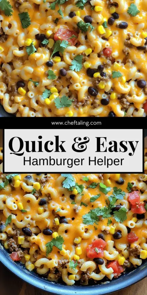Looking for a quick and satisfying dinner solution? Discover how to make Easy Homemade Hamburger Helper in just one skillet! This delicious recipe uses simple pantry ingredients like ground beef, pasta, and beans, making it perfect for busy weeknights. Customize it to your taste with various swaps and add-ins for a fun twist. Click through to explore the full recipe and get ready to enjoy a comforting meal that beats takeout!
